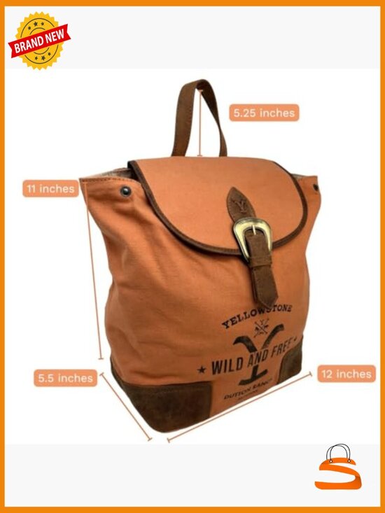 Western Upcycled Canvas Backpack - Licensed Yellowstone Knapsack Snap Closure main image 5